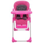 Vidaxl chaise haute pour bébé rose et gris Vidaxl chaise haute pour bébé rose et gris