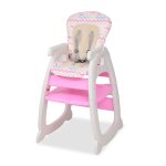 Vidaxl chaise haute convertible 3 - en - 1 avec table rose Vidaxl chaise haute convertible 3 - en - 1 avec table rose