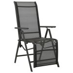 Vidaxl chaises inclinables de jardin 2 pcs textilne et aluminium noir