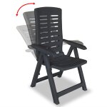 Vidaxl chaises inclinables de jardin 6 pcs plastique anthracite Vidaxl chaises inclinables de jardin 6 pcs plastique anthracite