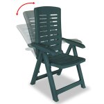 Vidaxl chaises inclinables de jardin 6 pcs plastique vert Vidaxl chaises inclinables de jardin 6 pcs plastique vert