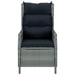 Vidaxl chaise inclinable de jardin coussins rsine tresse gris clair