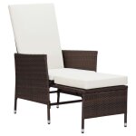 Vidaxl chaise inclinable de jardin avec coussins rsine tresse marron
