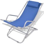 Vidaxl chaises inclinables de terrasse 2 pcs acier bleu