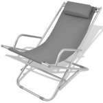 Vidaxl chaises inclinables de terrasse 2 pcs acier gris