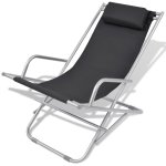 Vidaxl chaises inclinables de terrasse 2 pcs acier noir