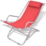 Vidaxl chaises inclinables de terrasse 2 pcs acier rouge