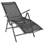 Vidaxl chaise inclinable de terrasse aluminium et textilne noir