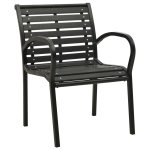 Vidaxl chaises de jardin 2 pcs acier et wpc noir
