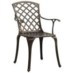 Vidaxl chaises de jardin 2 pcs aluminium coul� bronze