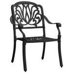 Vidaxl chaises de jardin 2 pcs aluminium coul noir