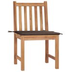 Vidaxl chaises de jardin 2 pcs avec coussins bois de teck massif