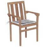 Vidaxl chaises de jardin 2 pcs avec coussins  carreaux gris teck