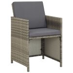 Vidaxl chaises de jardin 2 pcs avec coussins rsine tresse gris