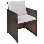 Vidaxl chaises de jardin 2 pcs avec coussins rsine tresse marron