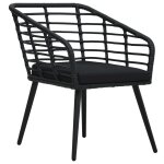 Vidaxl chaises de jardin 2 pcs avec coussins r�sine tress�e noir