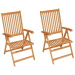 Vidaxl chaises de jardin 2 pcs avec coussins rouge bois de teck massif