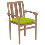 Vidaxl chaises de jardin 2 pcs avec coussins vert vif bois de teck