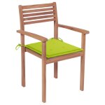 Vidaxl chaises de jardin 2 pcs avec coussins vert vif teck massif