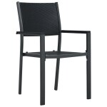 Vidaxl chaises de jardin 2 pcs noir plastique aspect de rotin