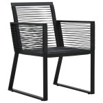 Vidaxl chaises de jardin 2 pcs noir rotin pvc Vidaxl chaises de jardin 2 pcs noir rotin pvc