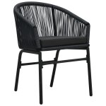 Vidaxl chaises de jardin 2 pcs noir rotin pvc