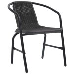 Vidaxl chaises de jardin 2 pcs plastique rotin et acier 110 kg Vidaxl chaises de jardin 2 pcs plastique rotin et acier 110 kg
