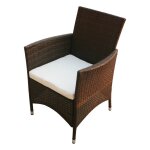 Vidaxl chaises de jardin 2 pcs rsine tresse marron