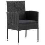 Vidaxl chaises de jardin 2 pcs rsine tresse noir