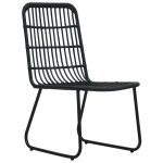 Vidaxl chaises de jardin 2 pcs rsine tresse noir