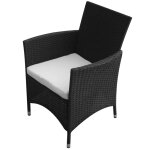 Vidaxl chaises de jardin 2 pcs rsine tresse noir