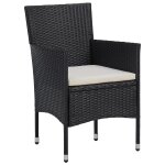 Vidaxl chaises de jardin 2 pcs r�sine tress�e noir