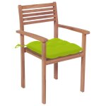 Vidaxl chaises de jardin 4 pcs avec coussins vert vif bois de teck