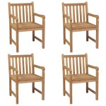 Vidaxl chaises de jardin 4 pcs avec coussins vert vif teck solide
