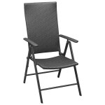 Vidaxl chaises de jardin 4 pcs rsine tresse noir