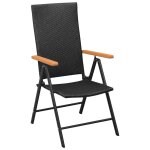 Vidaxl chaises de jardin 4 pcs rsine tresse noir