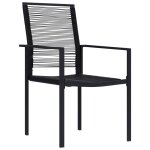 Vidaxl chaises de jardin 4 pcs rotin pvc noir