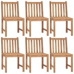 Vidaxl chaises de jardin 6 pcs avec coussins bois de teck massif