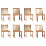 Vidaxl chaises de jardin 8 pcs avec coussins bois de teck massif