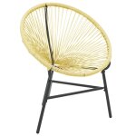 Vidaxl chaise de jardin acapulco rsine tresse beige