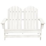 Vidaxl chaise de jardin adirondack 2 places bois de sapin massif blanc
