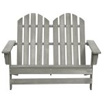 Vidaxl chaise de jardin adirondack 2 places bois de sapin massif gris