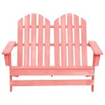Vidaxl chaise de jardin adirondack 2 places bois de sapin massif rose