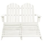 Vidaxl chaise de jardin adirondack 2 places et repose - pied sapin blanc