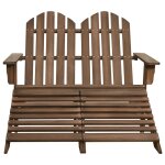 Vidaxl chaise de jardin adirondack 2places et repose - pied sapin marron Vidaxl chaise de jardin adirondack 2places et repose - pied sapin marron