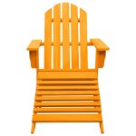 Vidaxl chaise de jardin adirondack avec pouf bois de sapin orange