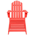 Vidaxl chaise de jardin adirondack avec pouf bois de sapin rouge