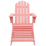 Vidaxl chaise de jardin adirondack avec pouf bois de sapin solide rose