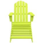 Vidaxl chaise de jardin adirondack avec pouf bois de sapin solide vert