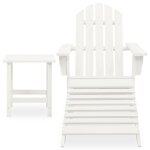 Vidaxl chaise de jardin adirondack avec pouf et table sapin blanc